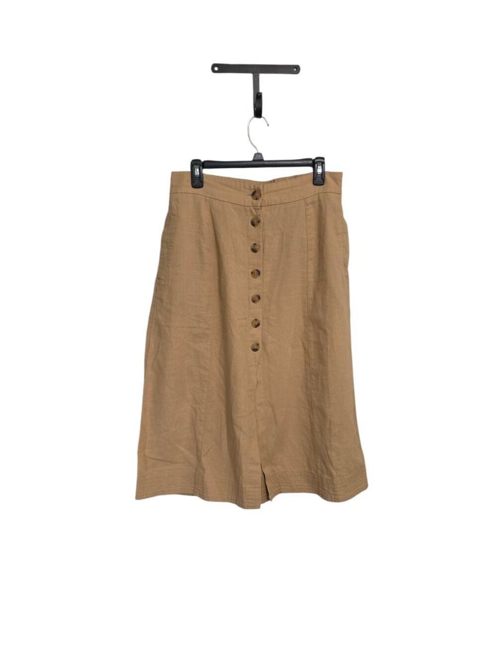 Universal Thread Linen Blend Tan Button Front Skirt M Earthy Granola Goblin